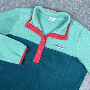 Columbia‎ Sweater Womens Medium Green Benton Springs Half Snap Fleece Pullover